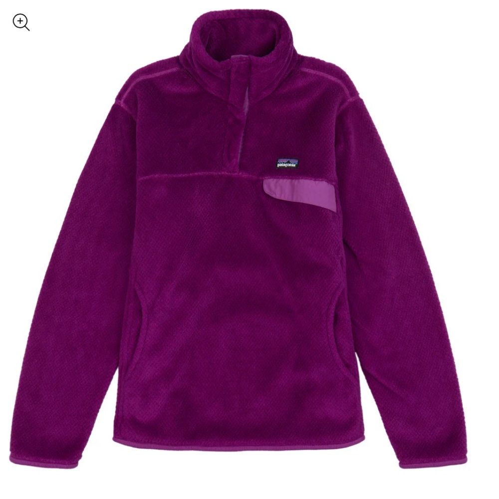 Womens Patagonia fleece sweatshirt pullover, size medium, violet